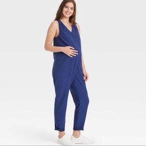 The Nines by HATCH Maternity Jumpsuit Size Medium blue